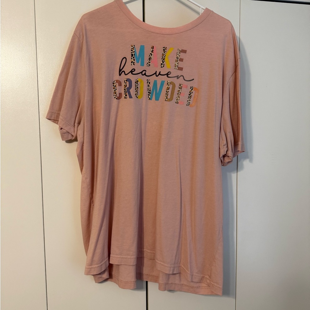 “Make Heaven Crowded” Peach Graphic Tee